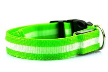 Ошейник светящийся для собак размер S = 2,5 х 20-30 см зеленый