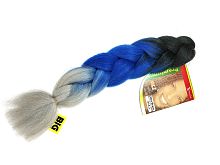 Канекалон 3 цвета X-Pression 3/43, Черный/Синий/Пепельный, пряди, искусственный волос.