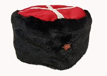 Кубанка со звездой черная, мужская, полиэстер 100%, размер 56