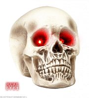 Череп с красными светящимися глазами, пенопласт, размер 20*15 см