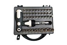 Набор инструмента Вороток - трещетка с набором бит и головок, 40 предметов в кейсе