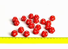 Кубик игральный (кости), 12 граней, цвет: белый, красный
