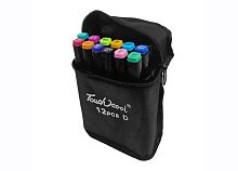 МАРКЕРЫ Набор фломастеров MKB-12 TouchCool®, 12 цветов в черной сумке