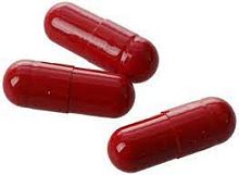 Капсулы с кровью без упаковки, краситель сухой красный, 2*0,7 см