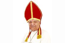 Шляпа папы римского (митра) 8521P, красный полиэстер, без размера