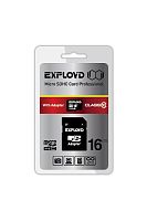 Карта памяти Exployd MicroSDHC 16Gb Class 10 c адаптером SD