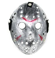 Маска хоккеиста Джейсона Вурхиза серебряная пластик, без размера