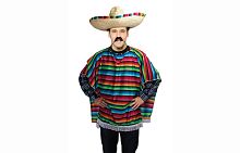 Пончо мексиканское разноцветное AC560, полиэстер, без размера