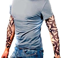 Рукав-татуировка 1 ШТУКА, 6 видов, бежевый нейлон, размер 44*11 см 