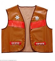 Жилет Ковбойский коричневый 84942, искусственная кожа, полиэстер, размер M/L (48-50)
