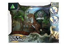 Игрушка Фигурка ДИНОЗАВР пластиковая 5688-3, заводная, звук, свет