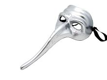 Маска Венецианская серебряная с длинным носом, без размера