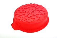 Форма силиконовая для выпечки круглая дно "УЗОРЫ" Ø 22 см