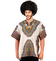 Рубашка Африканка 4175А, серый, белый полиэстер, размер M/L (46-48)