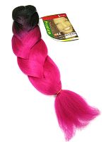 Канекалон 2 цвета X-Pression M03 Черный/Фуксия, пряди, искусственный волос, длина 60 см