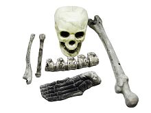 Череп с костями (набор предметов для декорации), серый пластик
