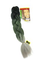 Канекалон 3 цвета X-Pression 3/1, Черный/Зеленый/Пепельный, пряди, искусственный волос, длина 60 см