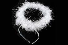 Нимб ангела пушистый белый (перья,пластмасса) 1956, без размера