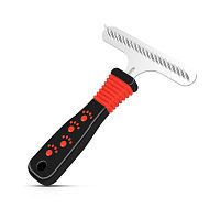 Расчёска-грабли для собак, металлическая, обрезиненная ручка, 20 зубцов