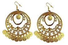 Серьги Золотые древние 10024, золотистый полиэстер, размер 8*6 см