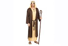 Костюм Джозефа (Туника с длинным жилетом,пояс,головной убор) 02944, коричневый полиэстер, размер XL