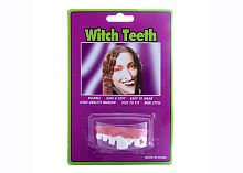 Зубы кривые Witch Teeth, белый, красный латекс, пластик, размер 5,5*2*1,5 см