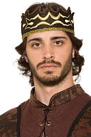 Корона Короля черная с золотом ВА1679, карнавальная, полиэстер, размер 56